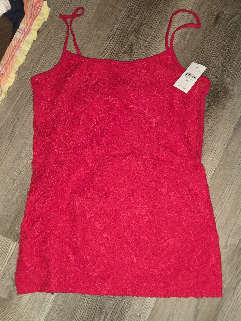 Van Heusen Red Lace Camisole Tank Top